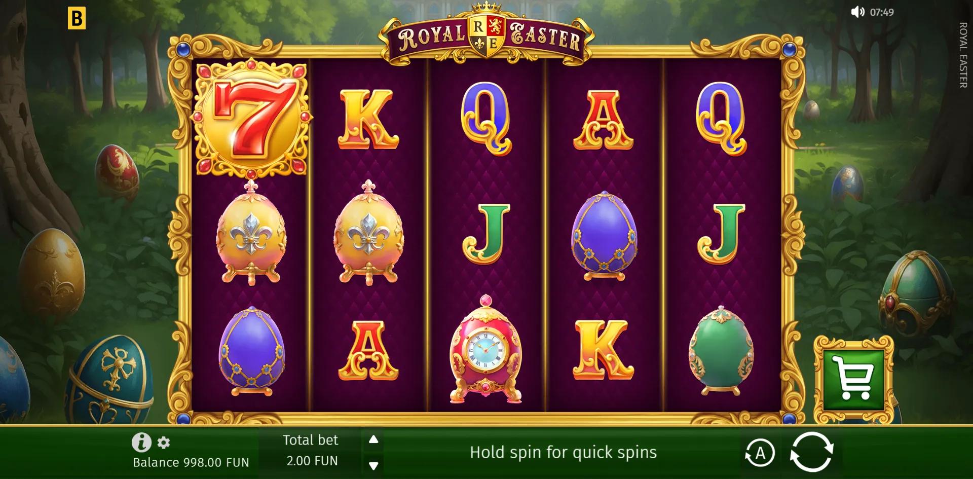 Royal Easter slot gameplay screenshot