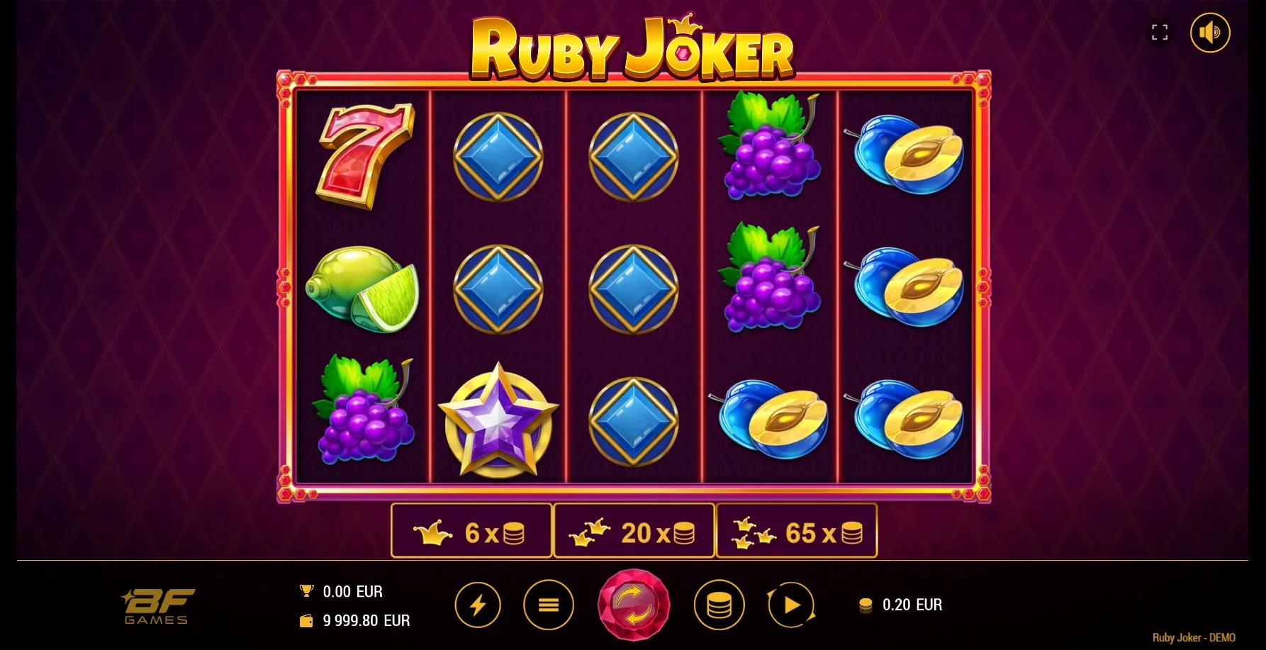 Ruby Joker slot gameplay screenshot