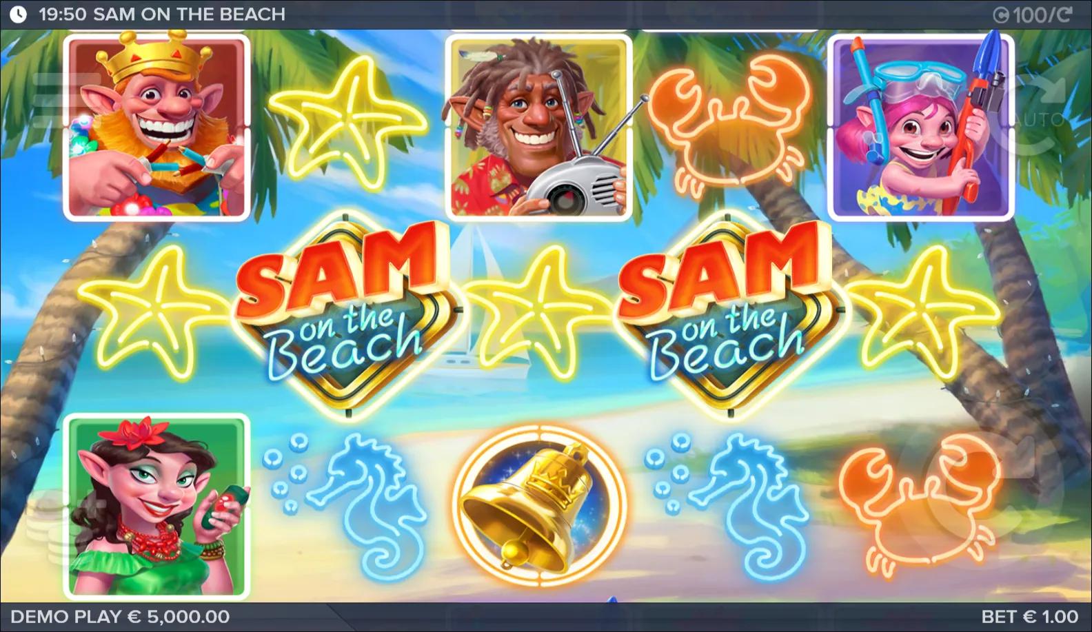 Sam on the Beach slot gameplay screenshot