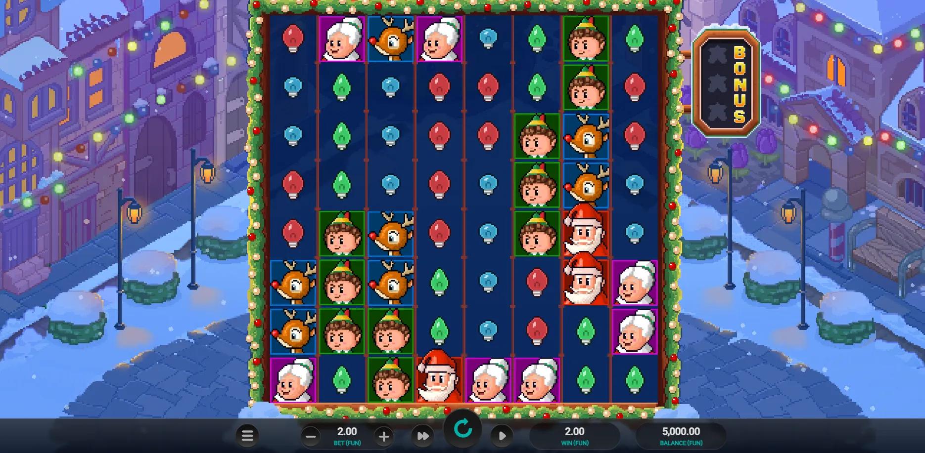Santa's Stack Dream Drop slot gameplay screenshot
