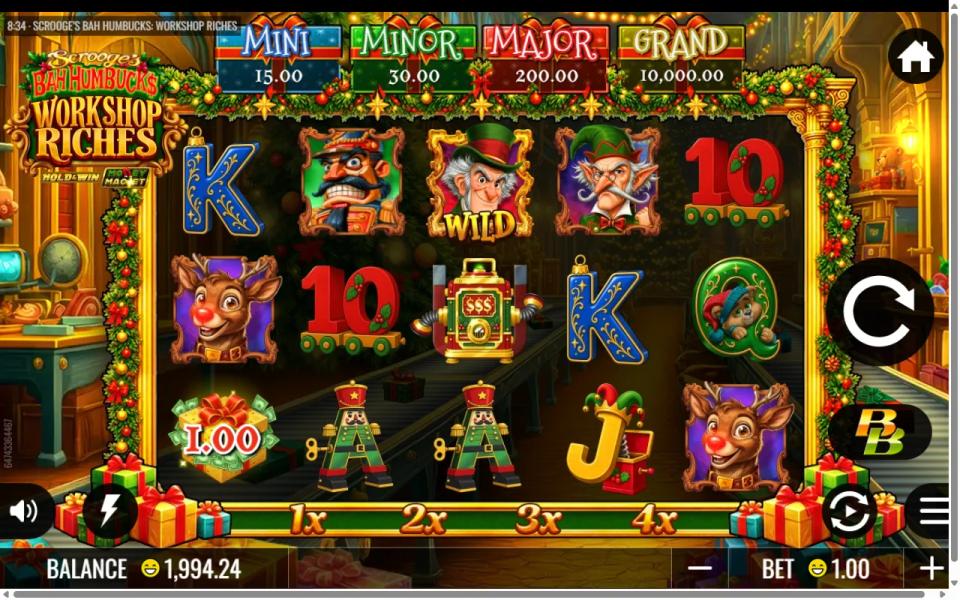 The red Money Machine safe landed in the centre of reel 3 with a single 1.00 gift box elsewhere on the board