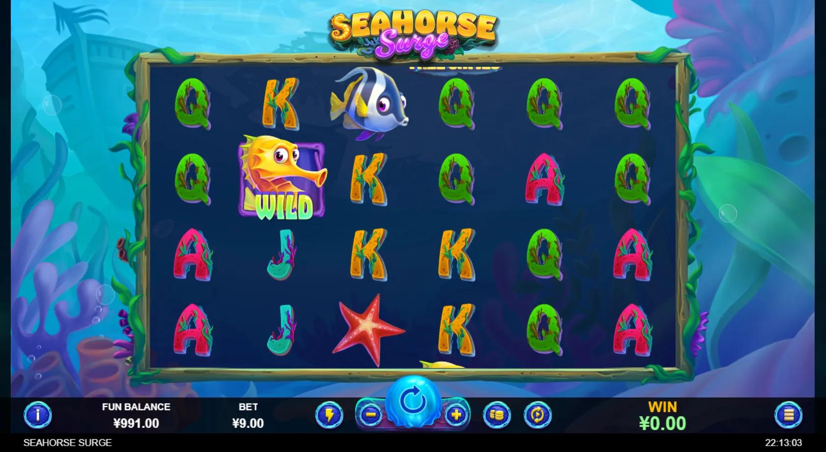 Seahorse Surge slot gameplay screenshot