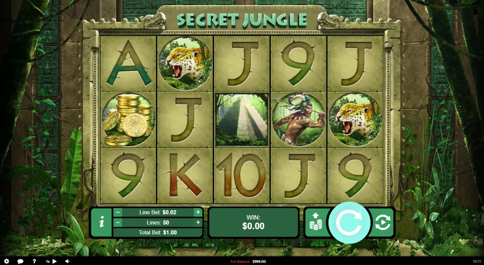 Secret Jungle slot gameplay screenshot
