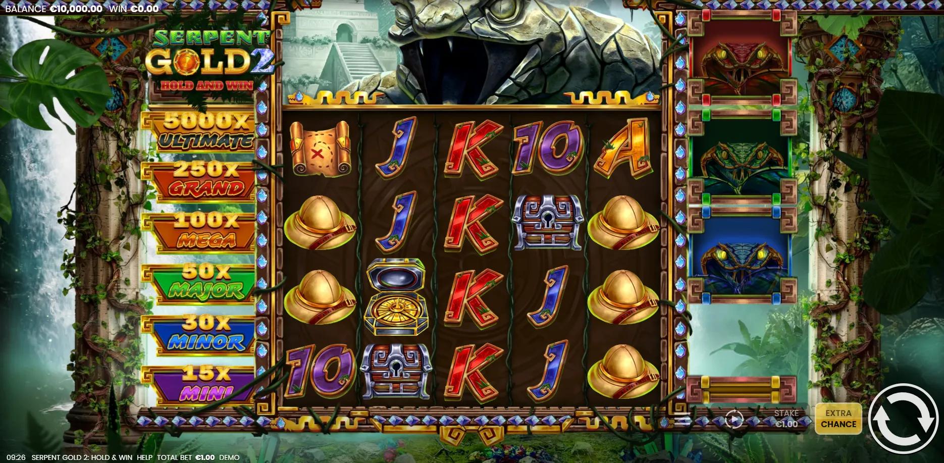 Serpent Gold 2: Hold & Win slot gameplay screenshot