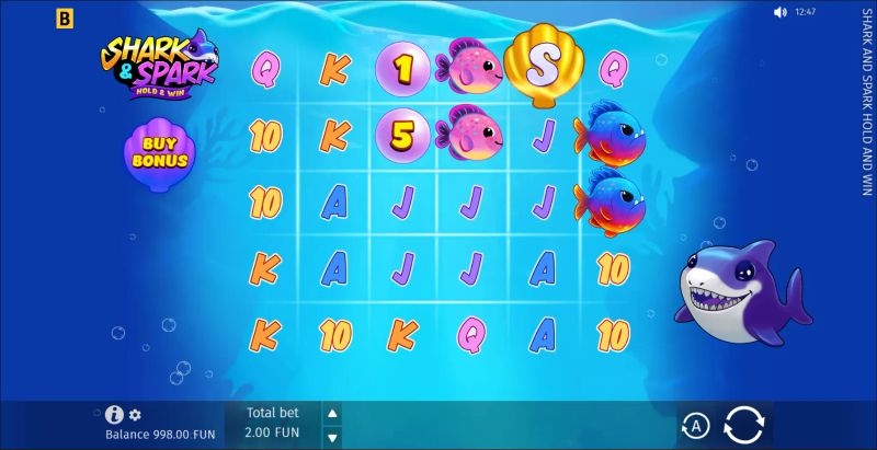 Shark & Spark Hold & Win gameplay screenshot