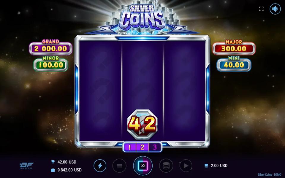 Silver Coins Magnet Bonus board empty except for the locked magnet, its counter unchanged