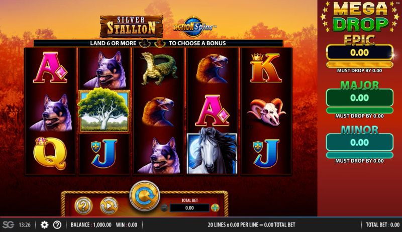 Silver Stallion Action Spins gameplay screenshot