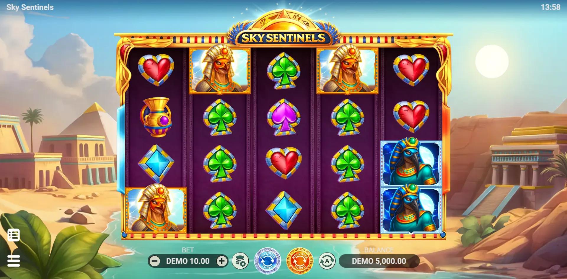 Sky Sentinels slot gameplay screenshot