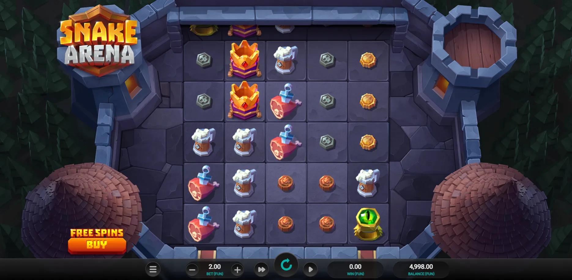 Snake Arena slot gameplay screenshot