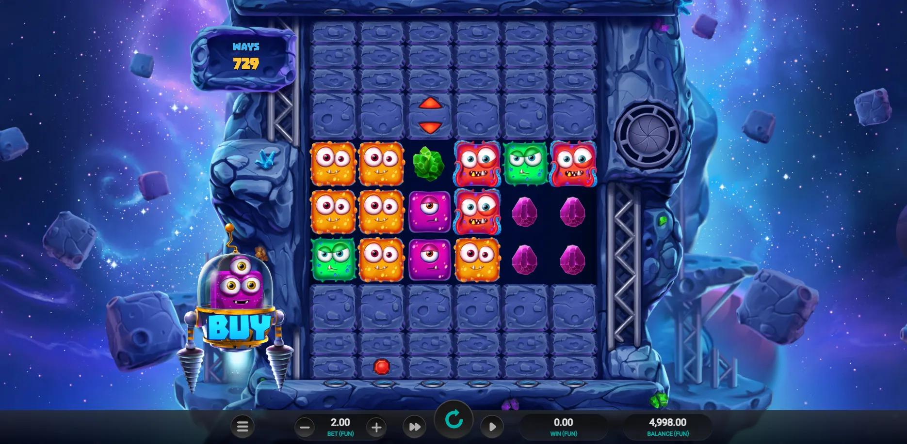 Space Miners slot gameplay screenshot