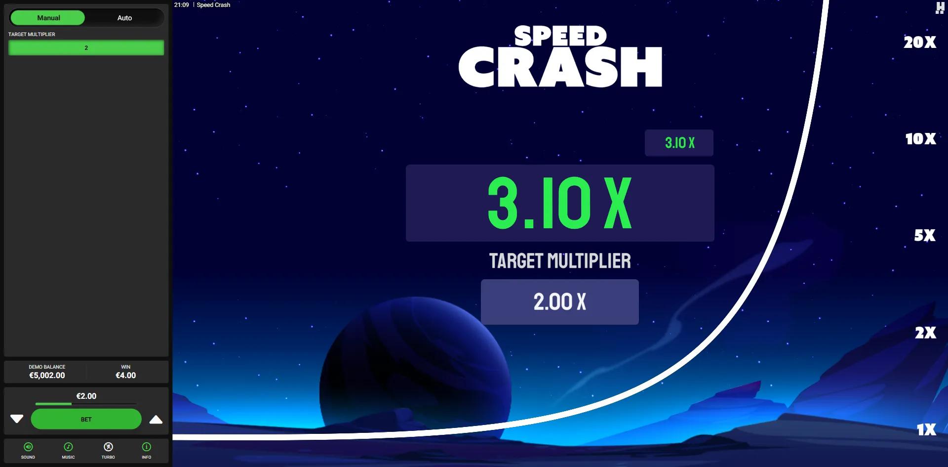 Speed Crash slot gameplay screenshot