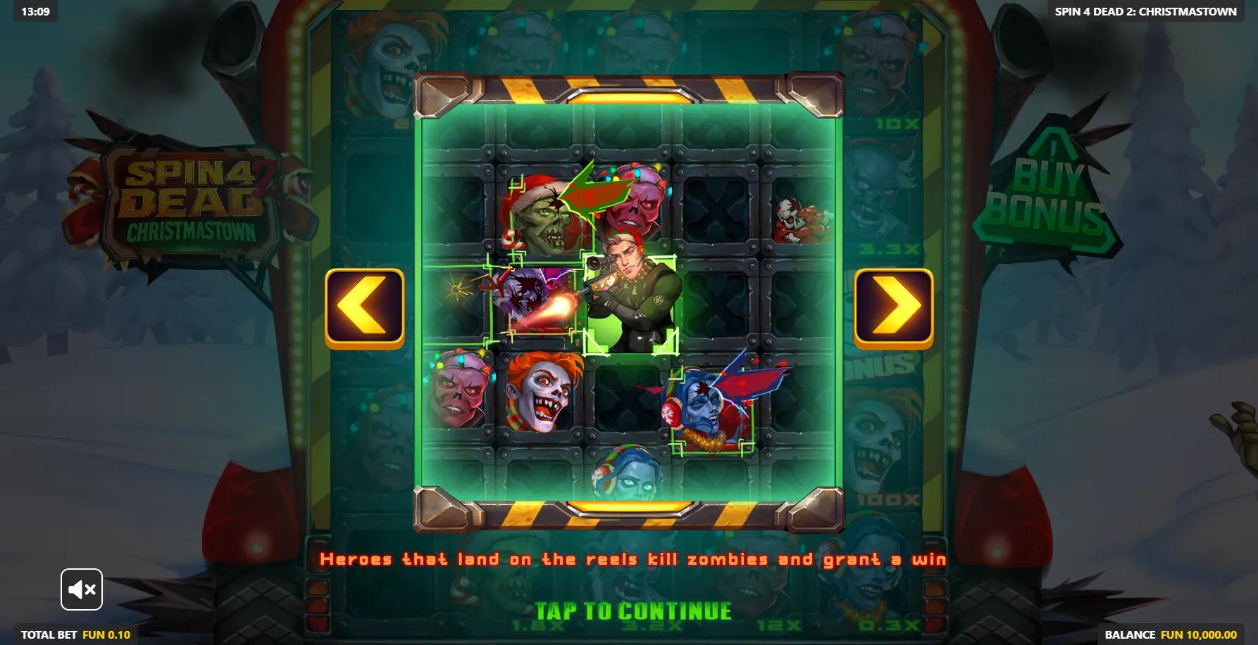 Spin 4 Dead 2: Christmastown slot gameplay screenshot