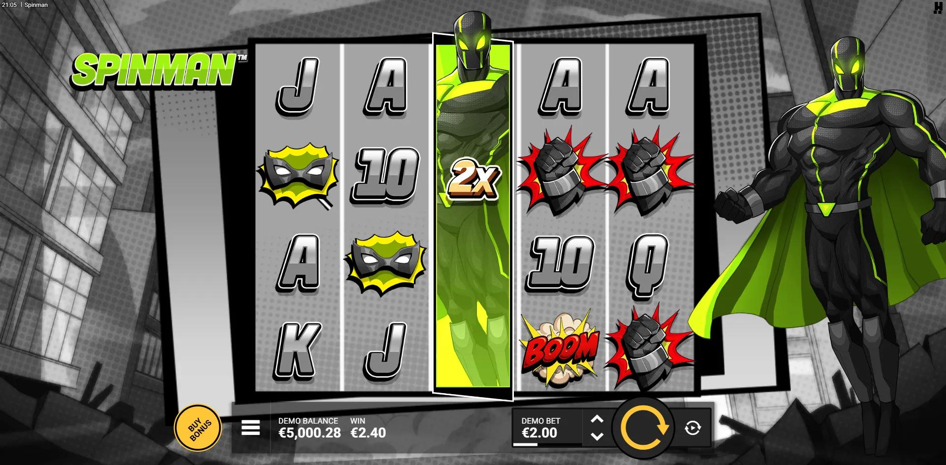 Spinman slot gameplay screenshot