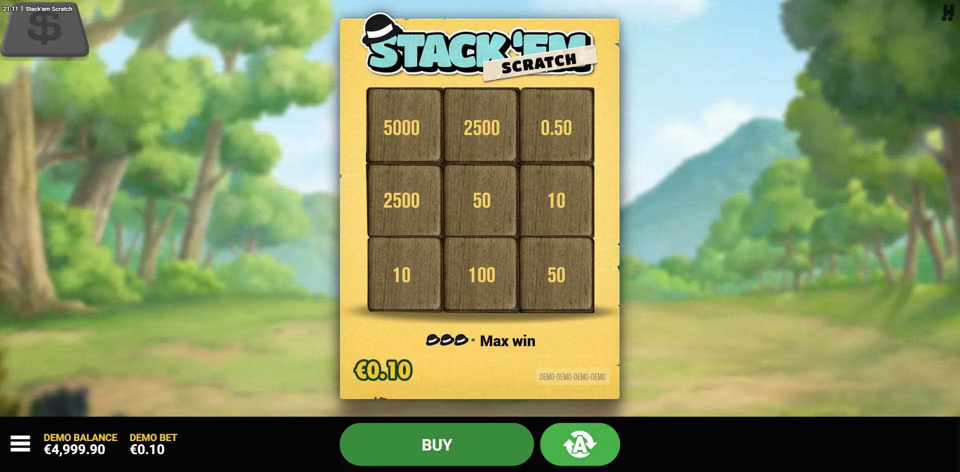 Stack'em Scratch slot gameplay screenshot