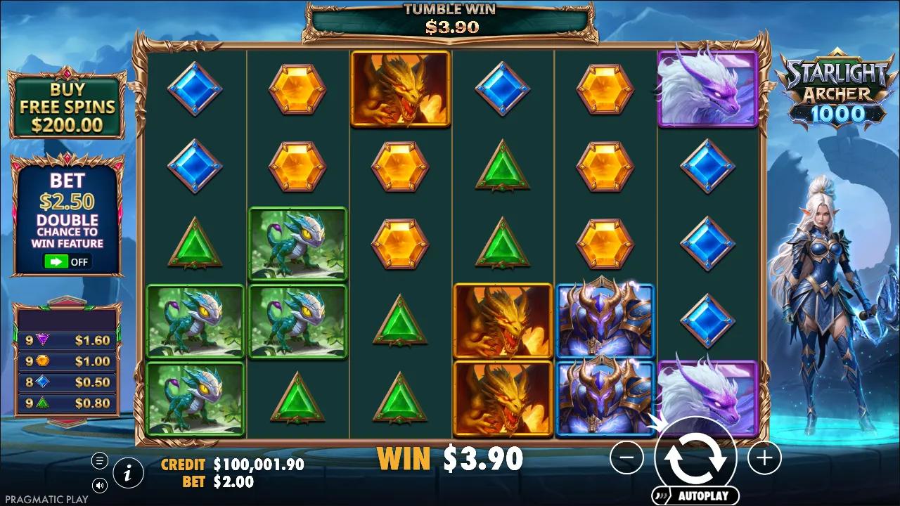Starlight Archer 1000 slot gameplay screenshot
