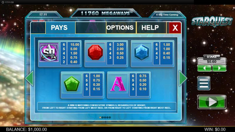 Starquest gameplay screenshot