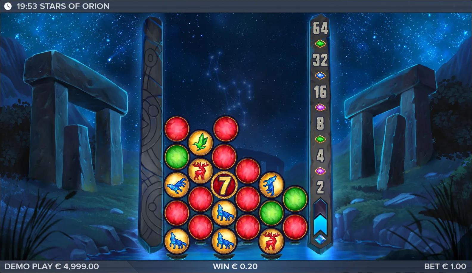 Stars of Orion slot gameplay screenshot