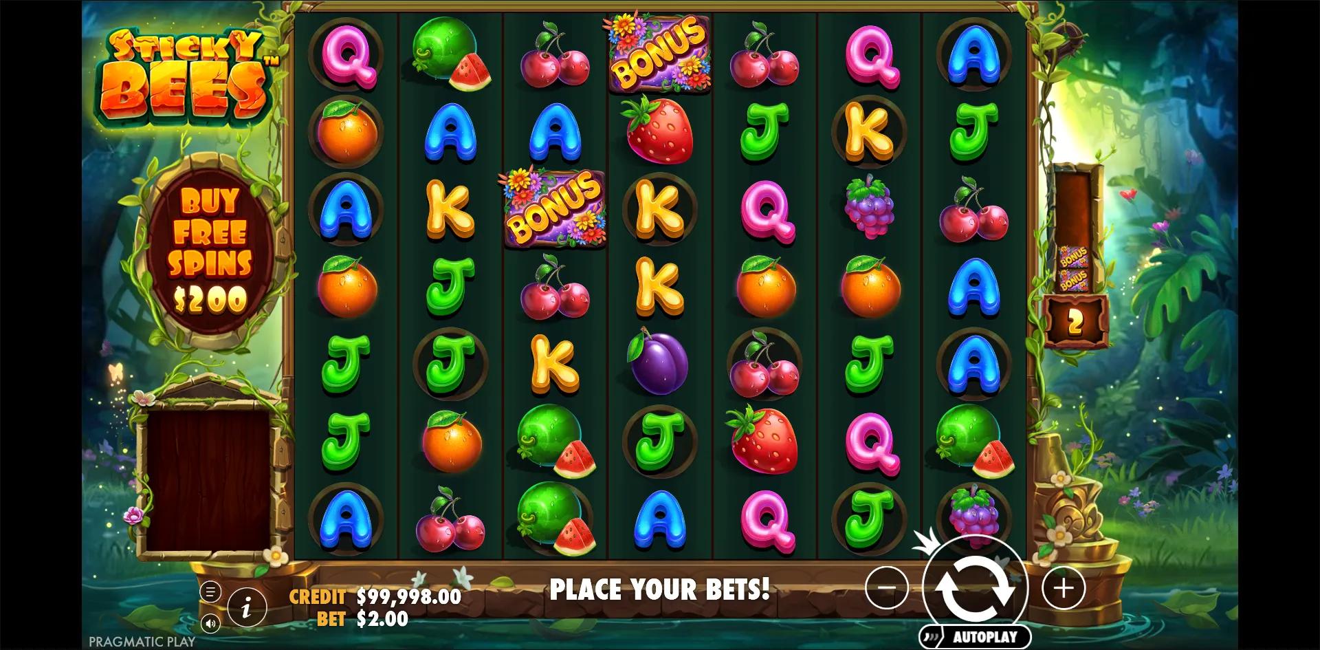 Sticky Bees slot gameplay screenshot