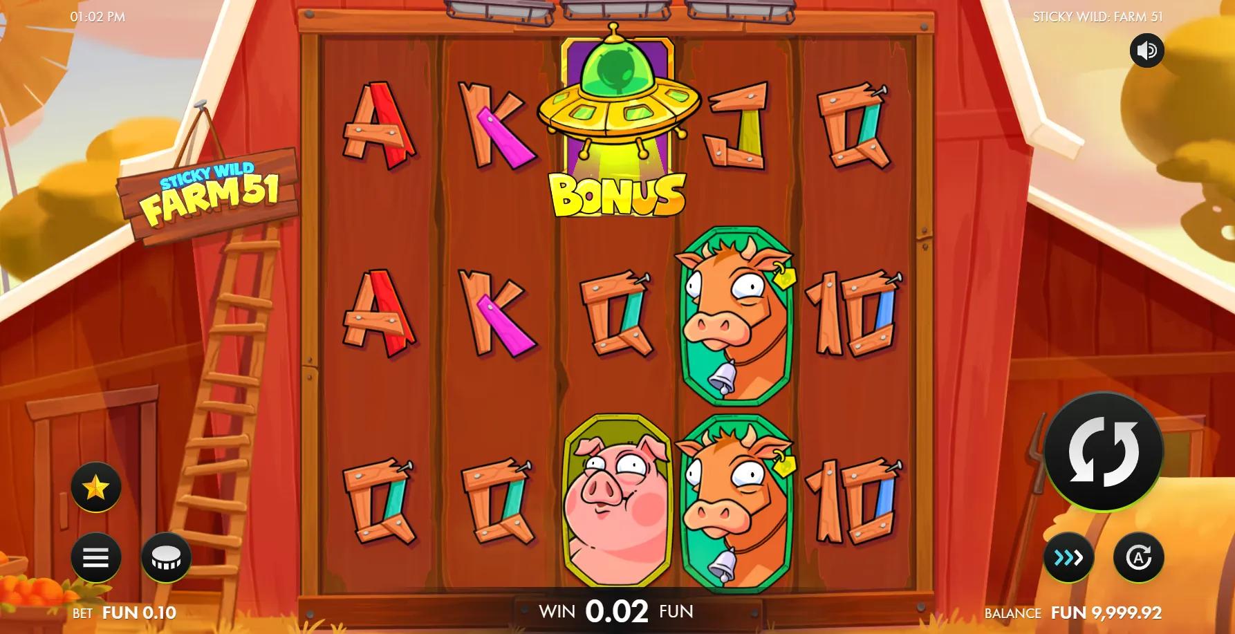 Sticky Wild: Farm 51 slot gameplay screenshot