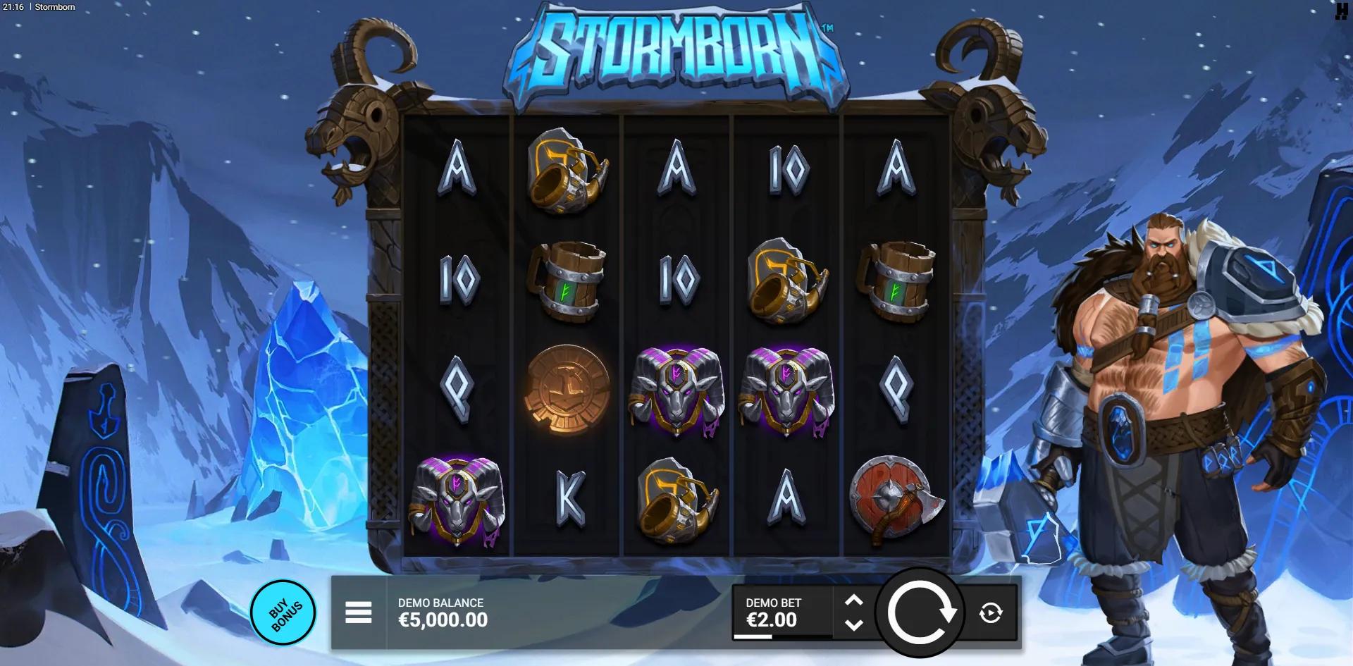 Stormborn slot gameplay screenshot