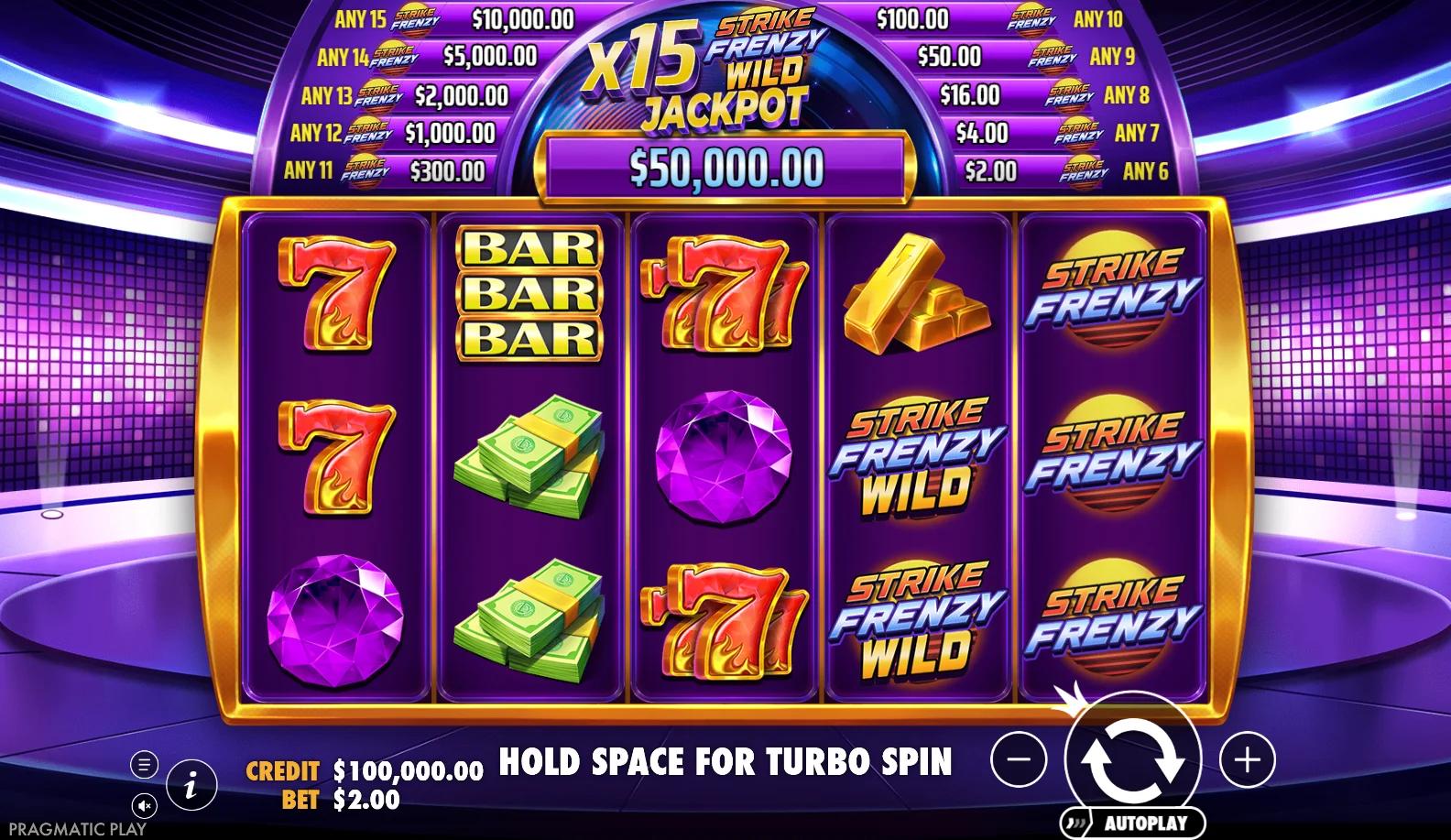 Strike Frenzy slot gameplay screenshot