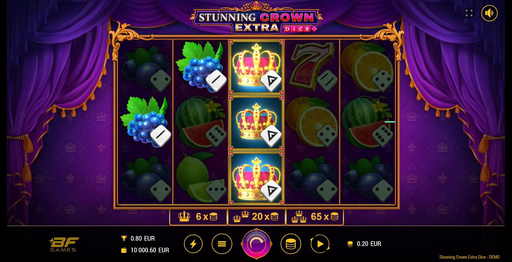 Stunning Crown Extra Dice slot gameplay screenshot