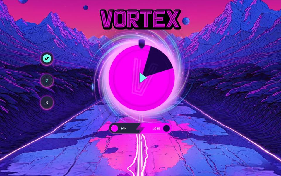 Sugar Hell Vortex gamble wheel showing a win on the first of three wheels