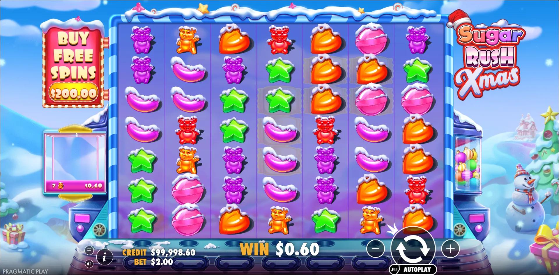 Sugar Rush Xmas slot gameplay screenshot
