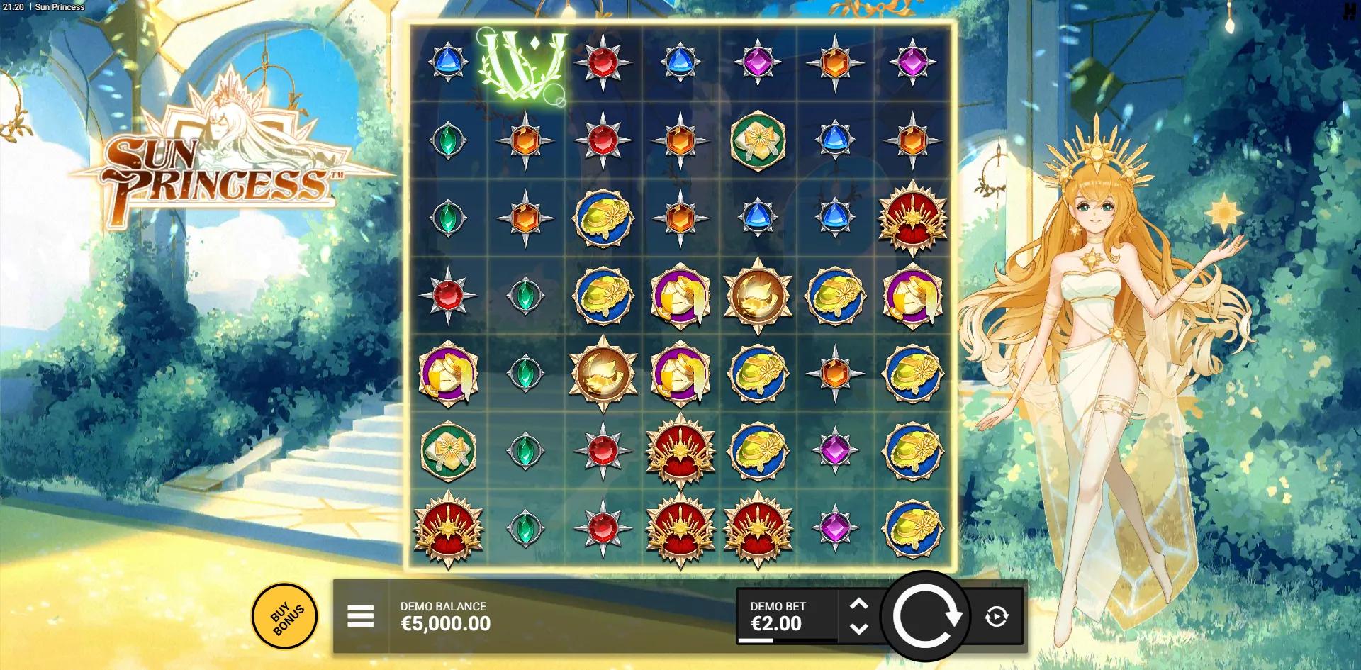 Sun Princess slot gameplay screenshot