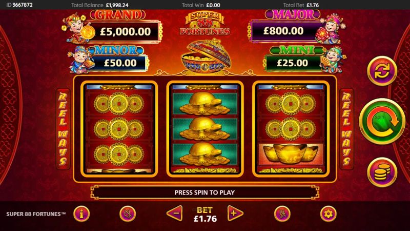Super 88 Fortunes gameplay screenshot
