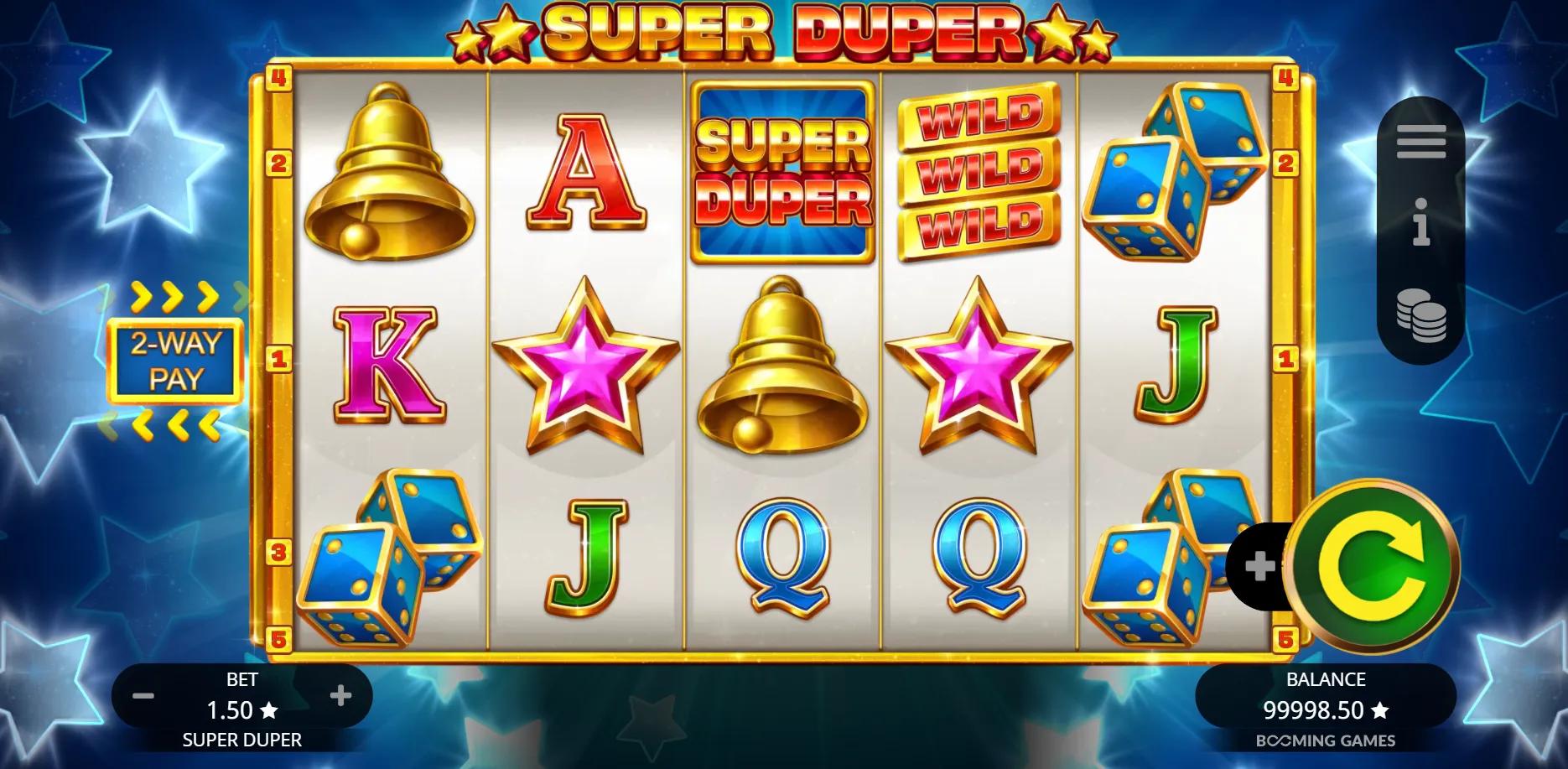 Super Duper slot gameplay screenshot