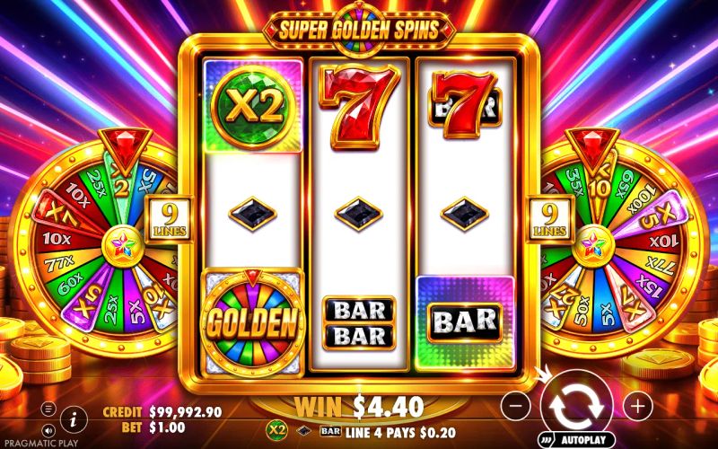 Super Golden Spins: tela do jogo