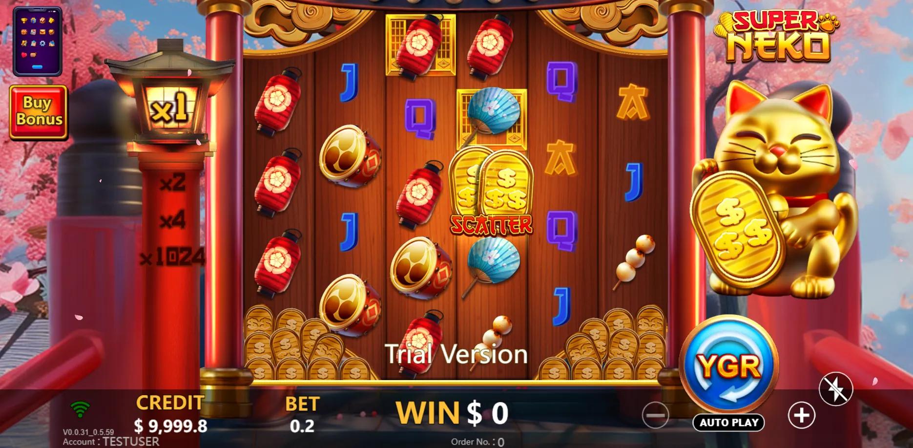 Super Neko slot gameplay screenshot