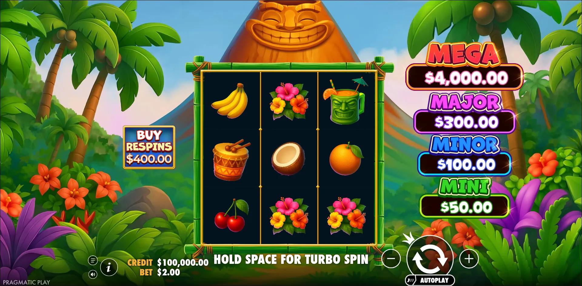 Super Tiki Strike slot gameplay screenshot