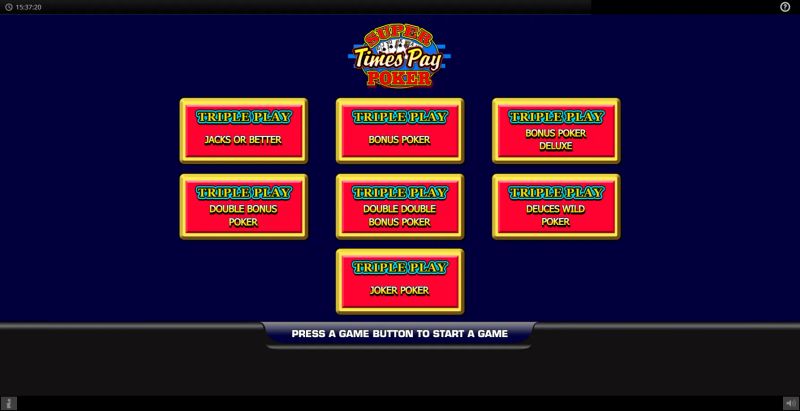 Super Times Pay Triple Play Poker gameplay screenshot