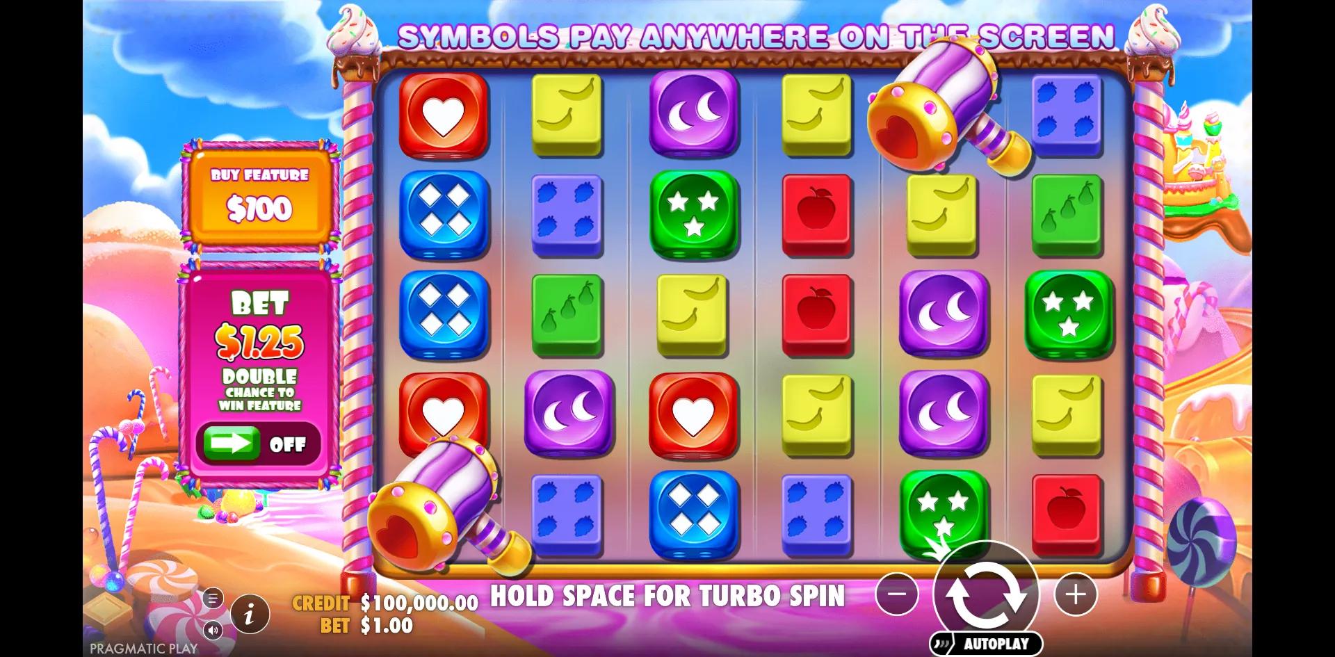 Sweet Bonanza Dice slot gameplay screenshot