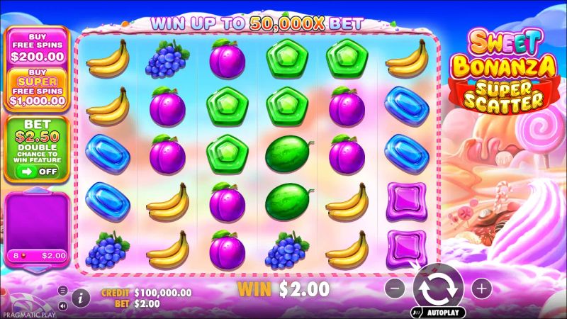 Sweet Bonanza Super Scatter gameplay screenshot