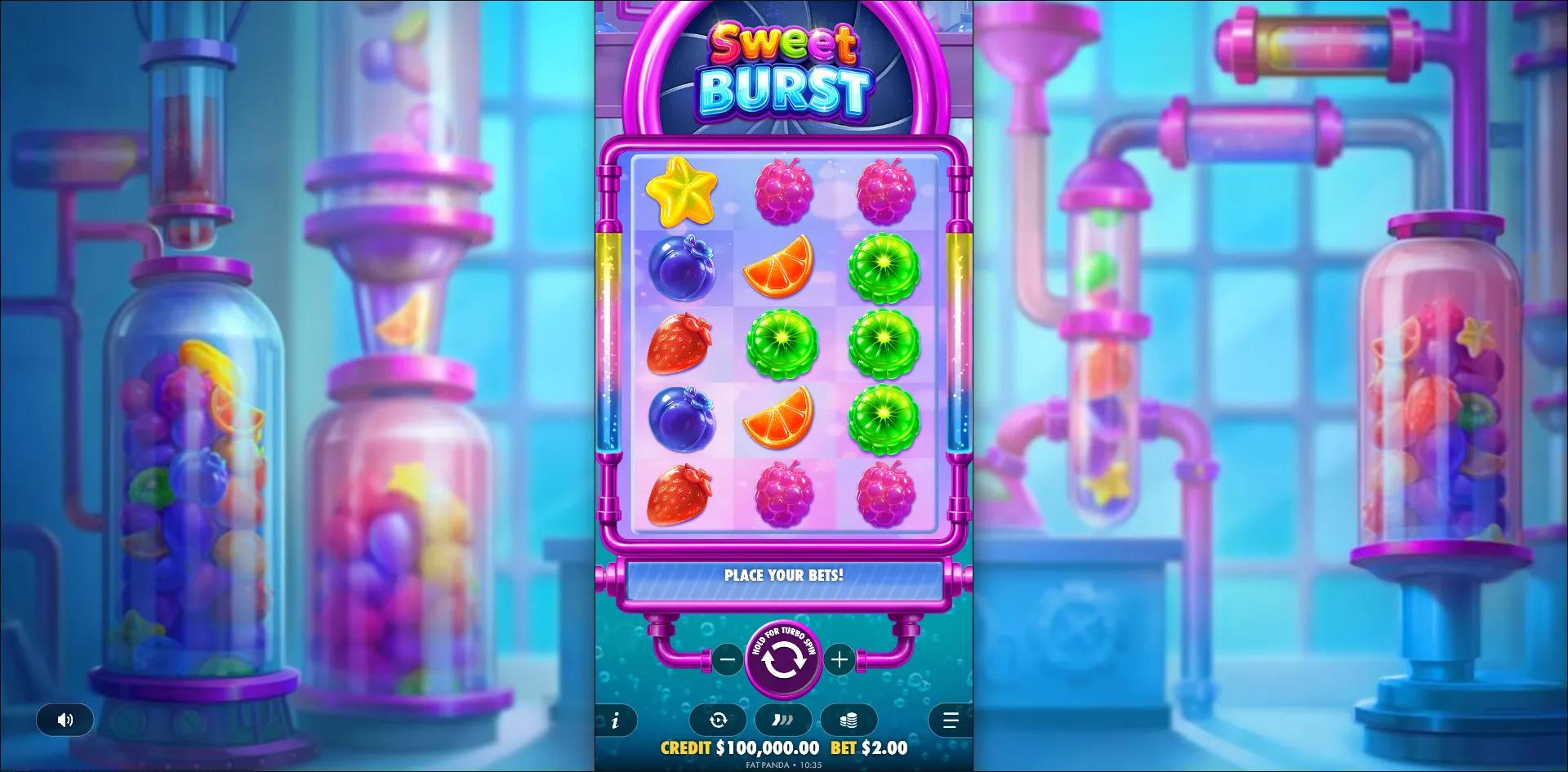 Sweet Burst slot gameplay screenshot