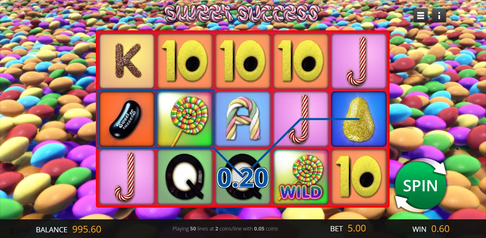 Sweet Success slot gameplay screenshot