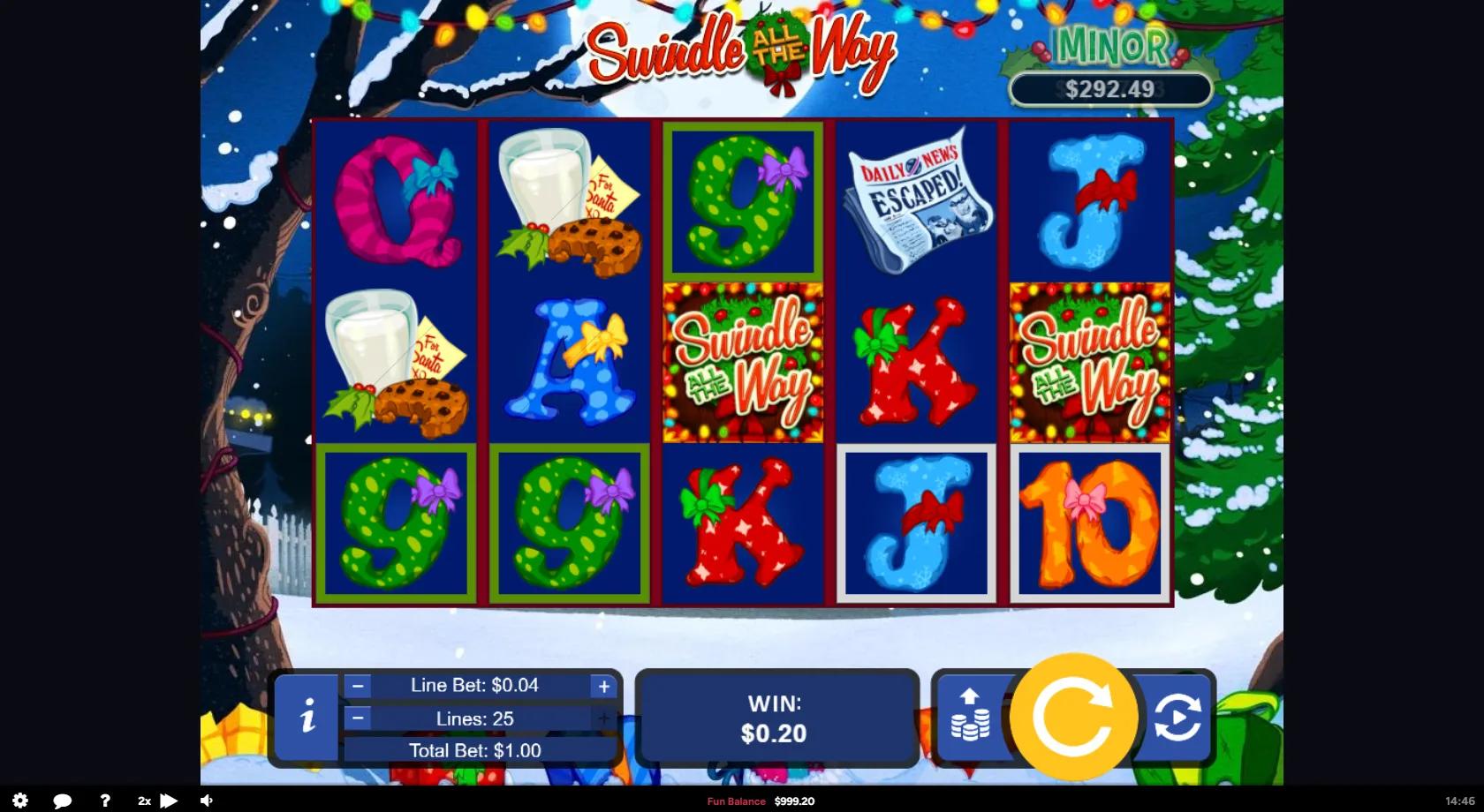 Swindle All The Way slot gameplay screenshot