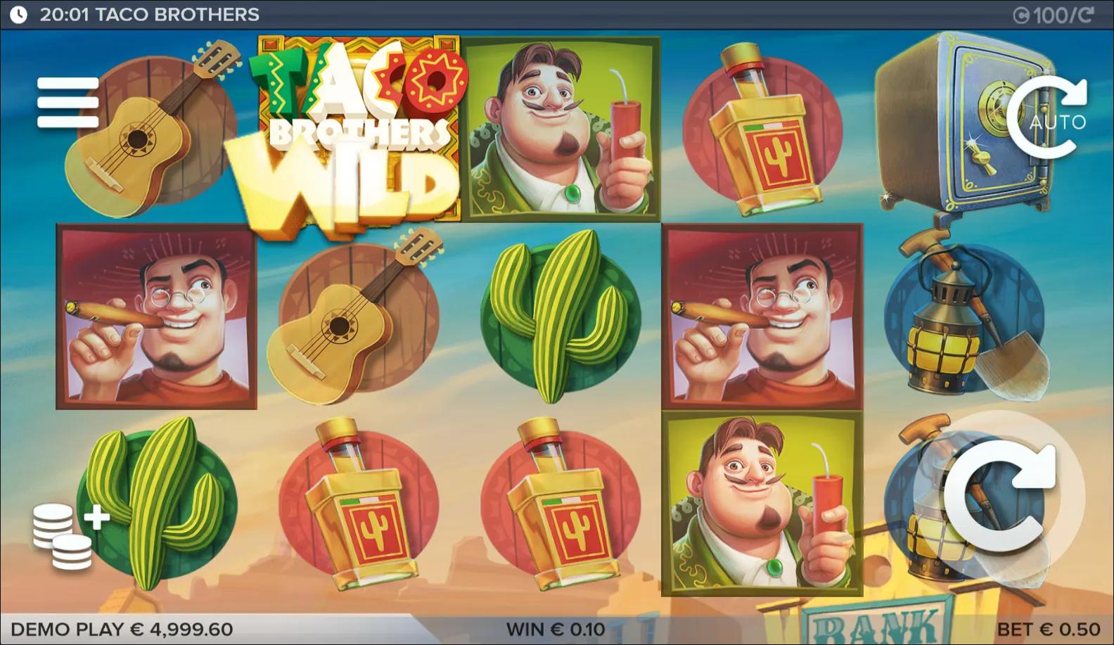 Taco Brothers slot gameplay screenshot