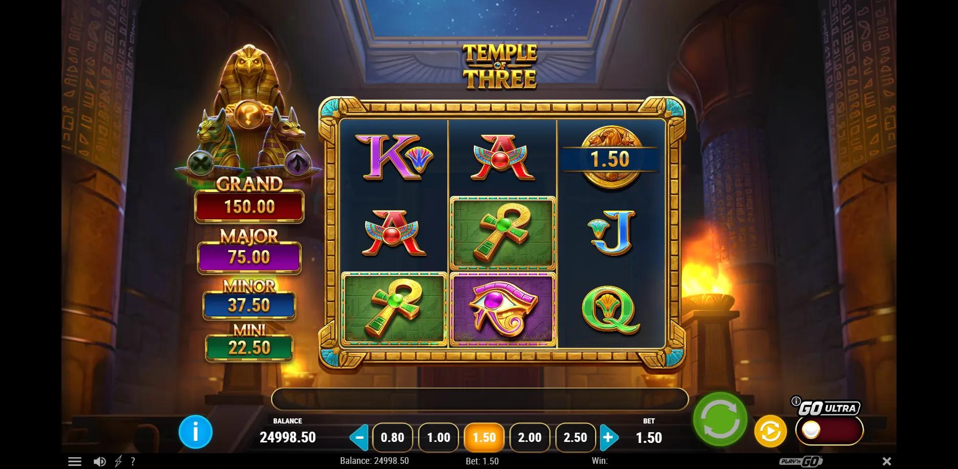 Temple of Three slot gameplay screenshot