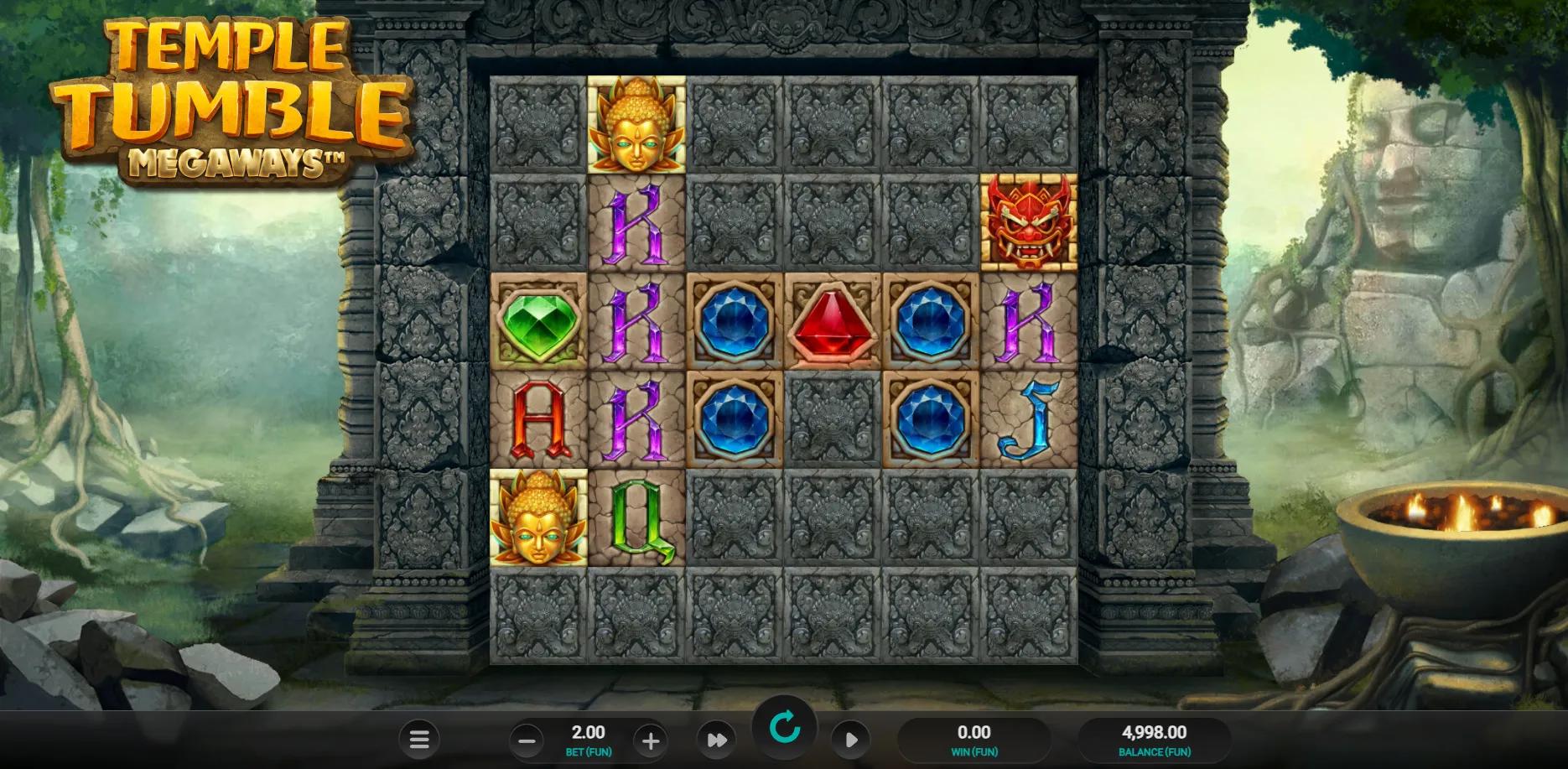 Temple Tumble Megaways slot gameplay screenshot
