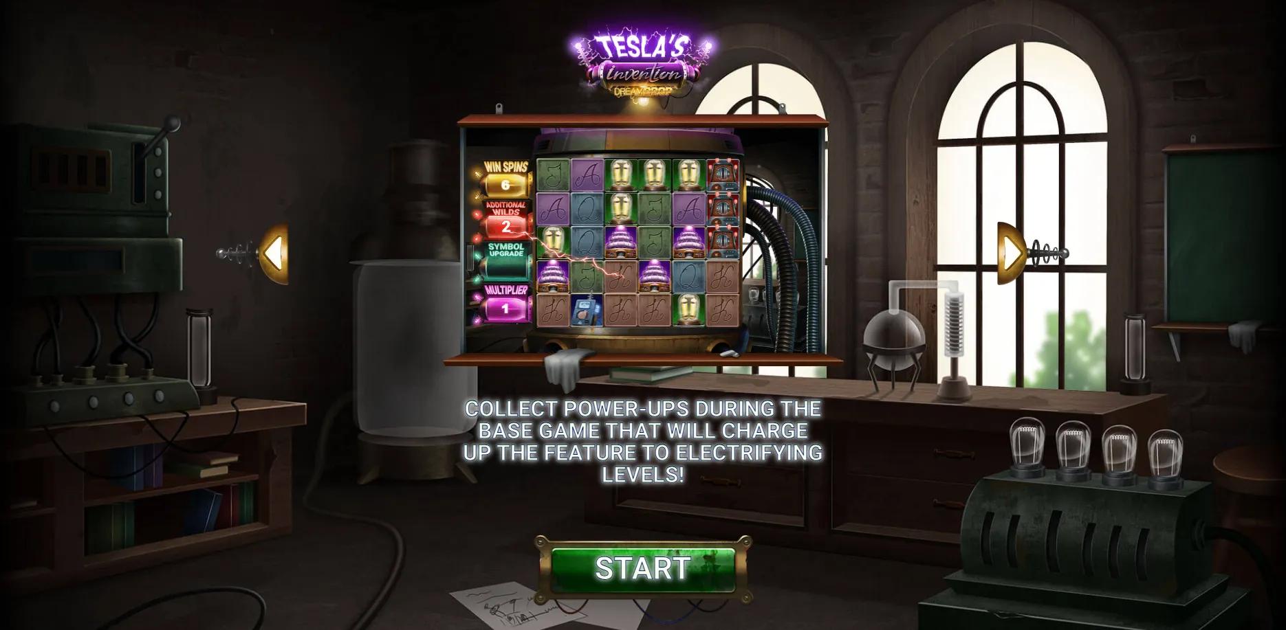 Tesla's Invention Dream Drop slot gameplay screenshot