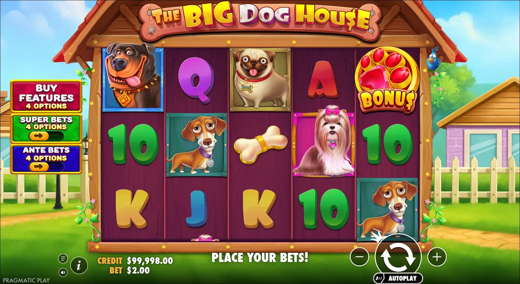 The Big Dog House slot gameplay screenshot