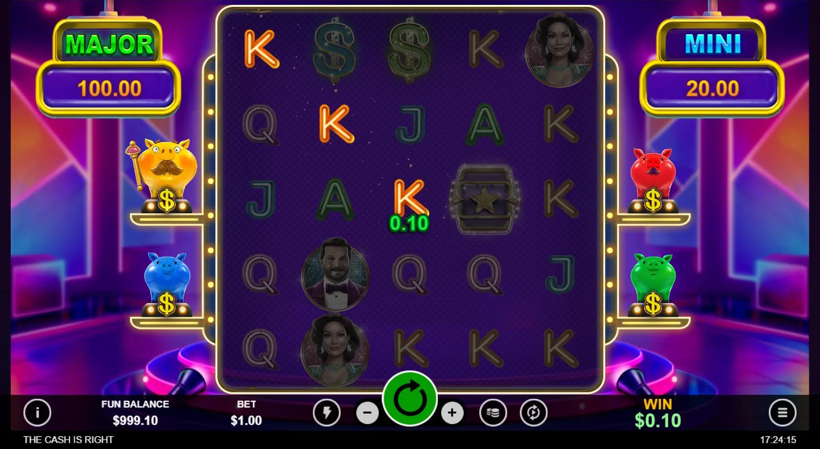 The Cash Is Right slot gameplay screenshot