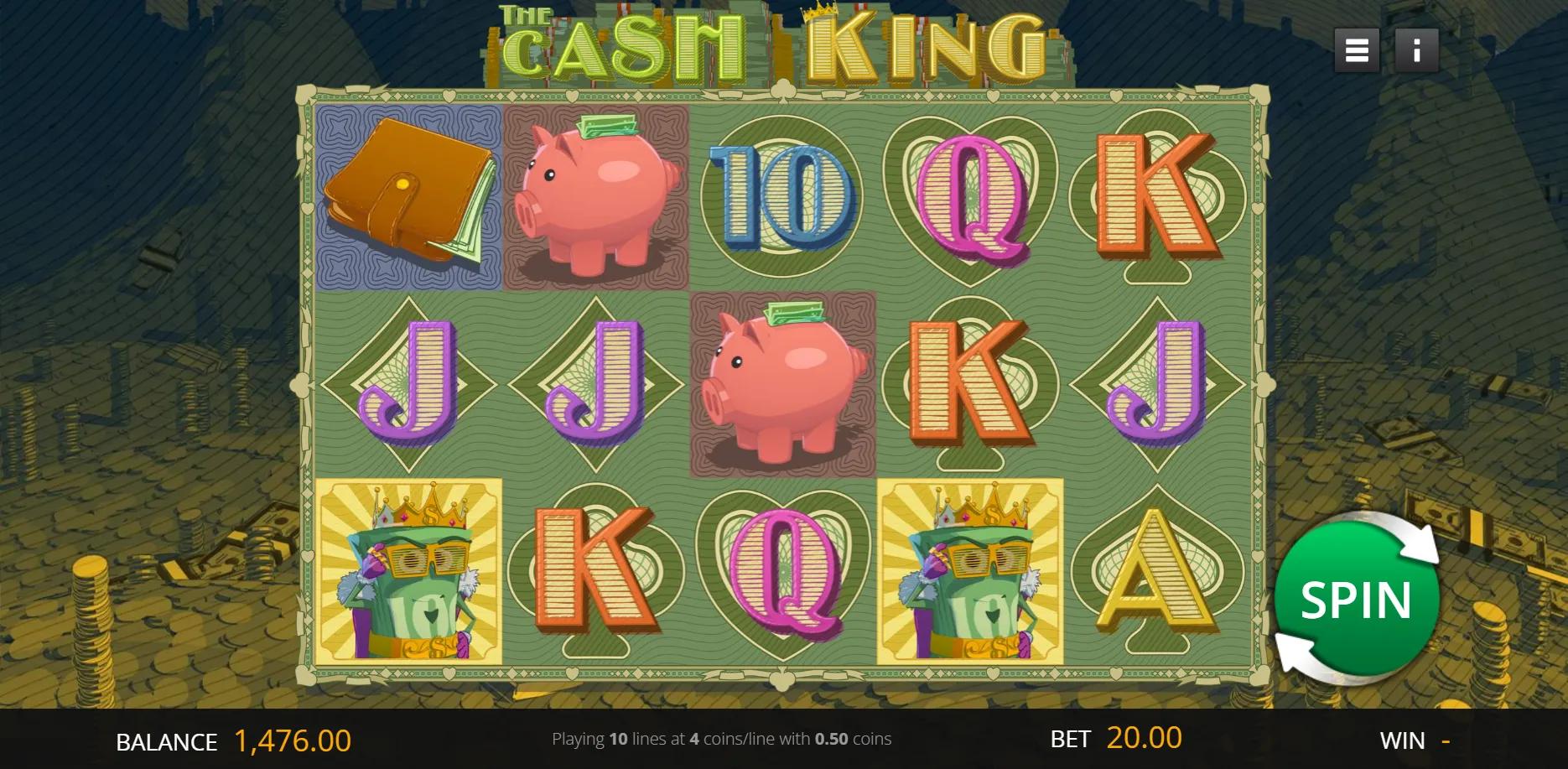 The Cash King slot gameplay screenshot