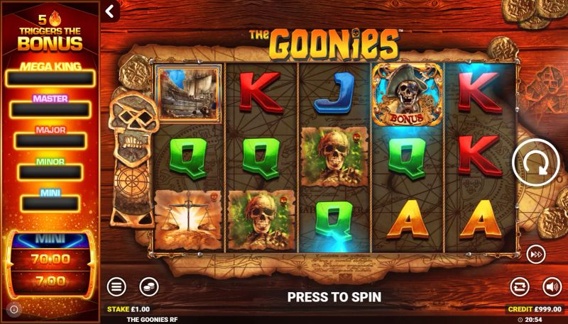 The Goonies Deluxe Rapid Fire Jackpots gameplay screenshot