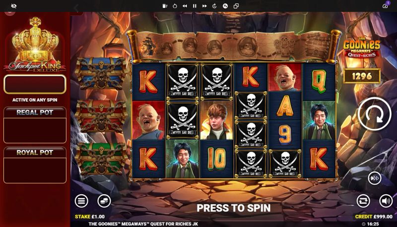 The Goonies Megaways Quest for Riches gameplay screenshot