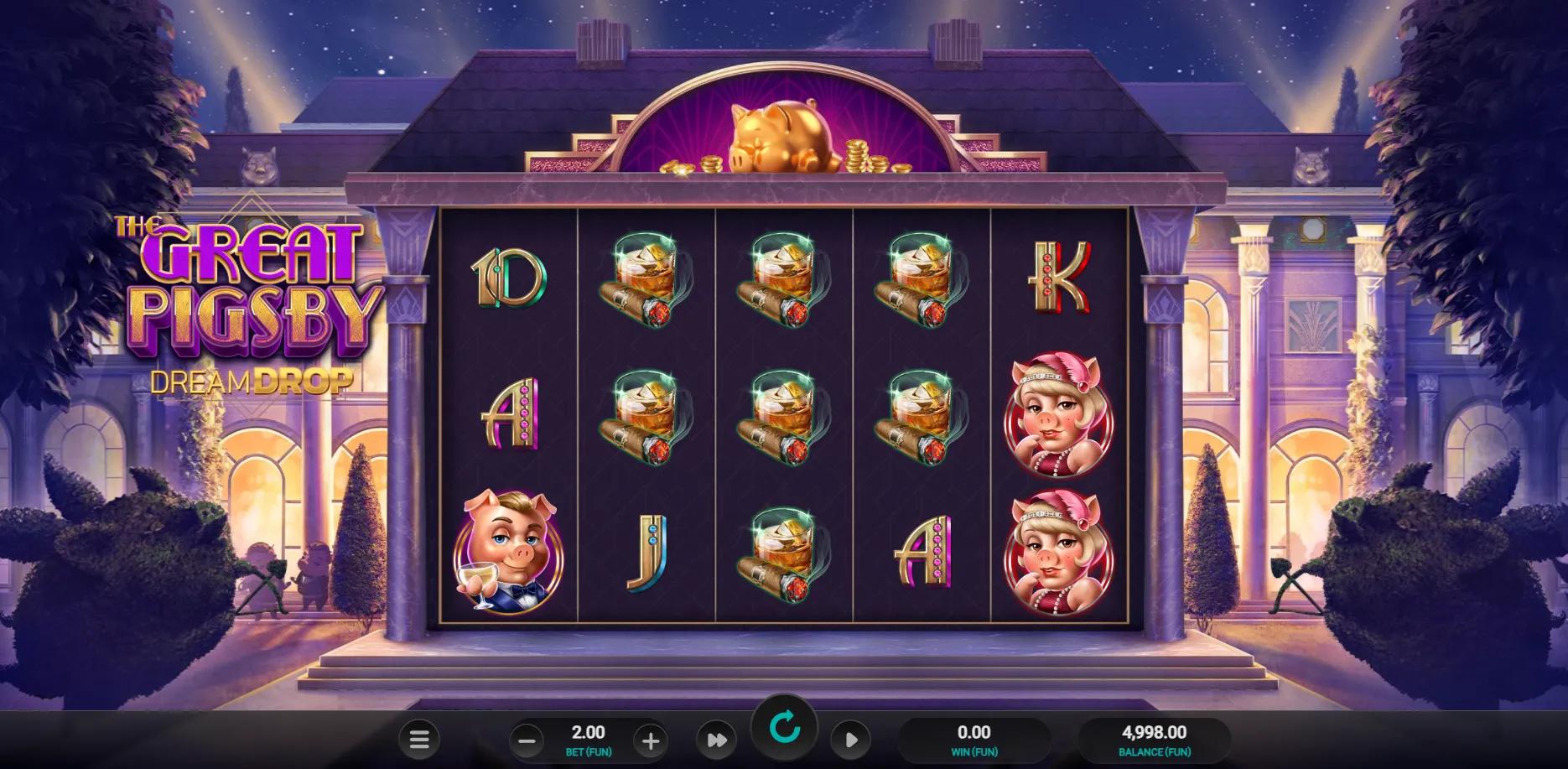 The Great Pigsby Dream Drop slot gameplay screenshot